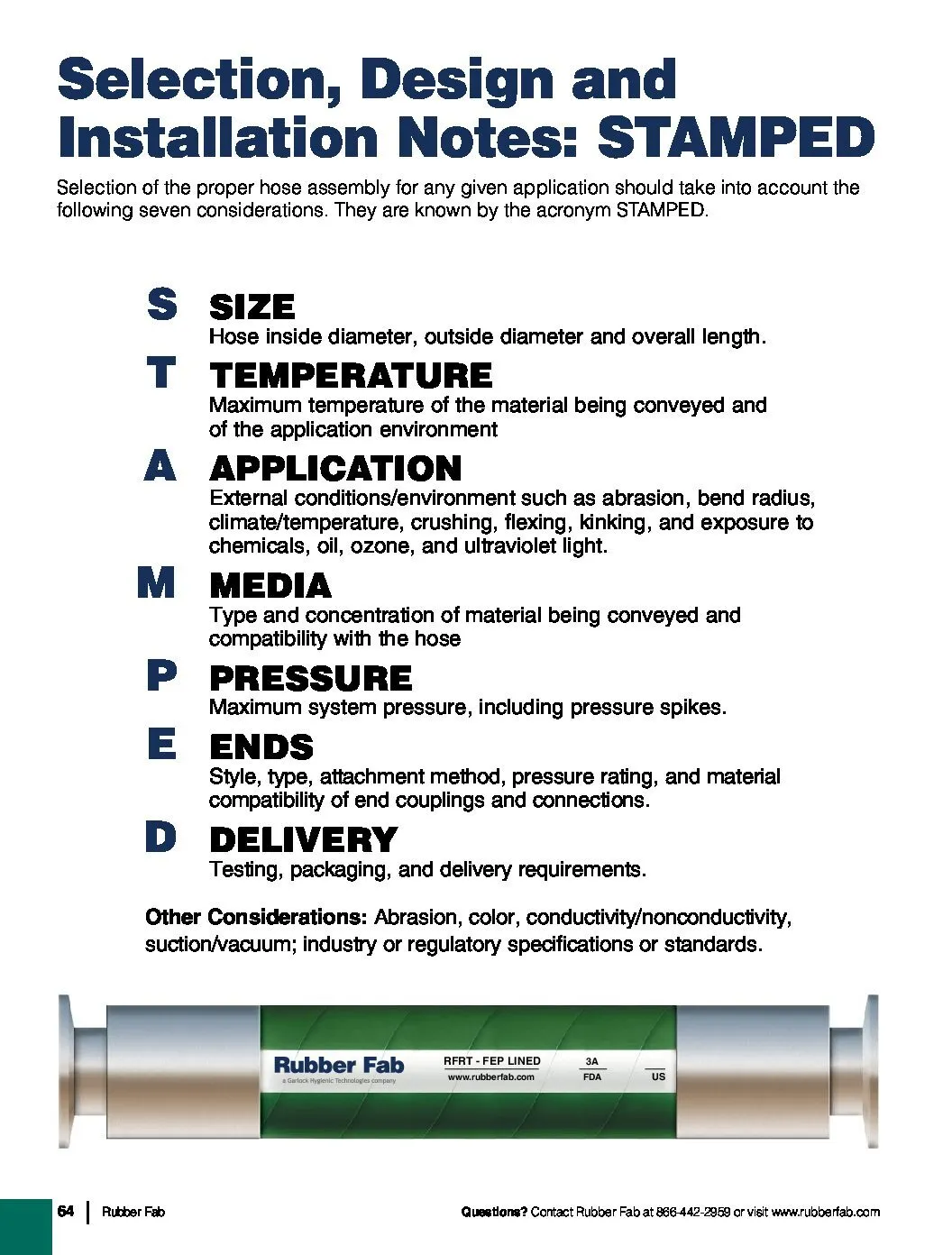 STAMPED Hose Application Guide