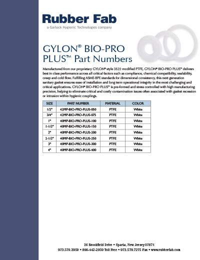 GYLON® BIO-PRO PLUS™ Gaskets