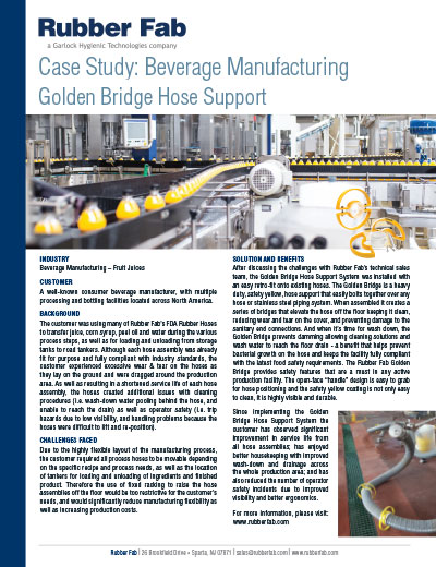 Golden Bridge Hose Support System in Beverage Manufacturing