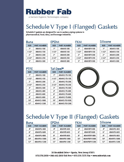 Schedule V Flanged Gaskets