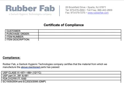 Tuf-Steel® Certificate of Compliance